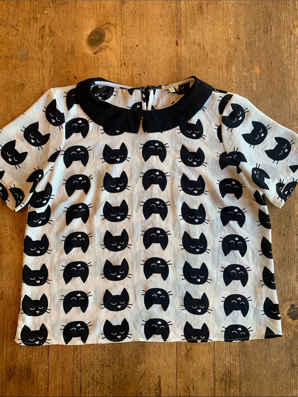 Lily White Cat Print Blouse